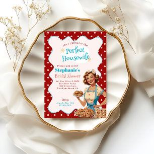 1950er Die Perfekte Hausfrau Retro-Bridal-Shower Einladung