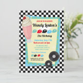 1950er Diner Birthday Milkshake Fifties Einladung (Stehend Vorderseite)