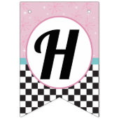 1950er Diner Happy Birthday Bunting Fahnen - Retro Wimpelkette (Zweite Fahne)