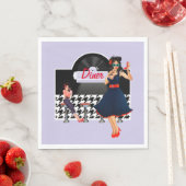 1950er Diner Lavendel Black & White karierte 1950e Serviette (Beispiel)