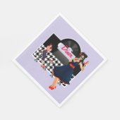 1950er Diner Lavendel Black & White karierte 1950e Serviette (Ecke)