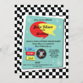 1950er Geburtstag Fünfzig Retro Rock'n'Roll laden Einladung (Vorne/Hinten)