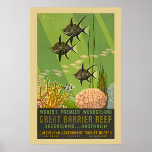 1950er Great Barrier Reef Queensland Classic Poster