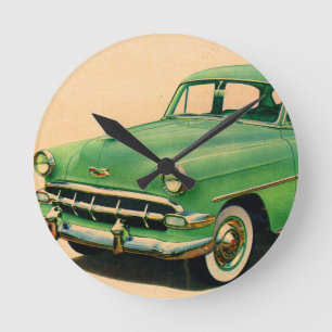 1950er grüner Chevy Runde Wanduhr