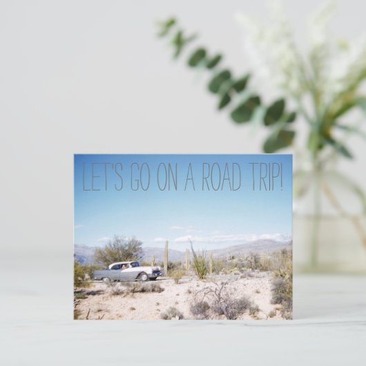 1950er Jahre Arizona Road Trip in der Wüste Postkarte (Stehend Vorderseite)