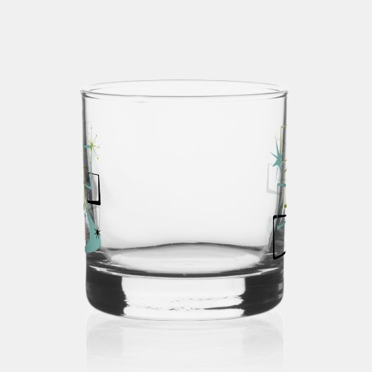 1950er Jahre Atomquadrate Stars Boomerang Midjahrh Whiskyglas (Links)