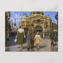1950er Jahre Aussie Weihnachten Flinders Street Ba