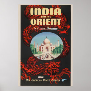 1950er Jahre Besuchen Sie Indien und den Orient -  Poster