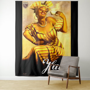 1950er-Jahre Haiti Coffee Corporation und drucken Wandteppich