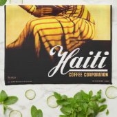 1950er-Jahre Haiti Coffee Corporation und Geschirrtuch (Gefaltet)