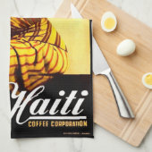 1950er-Jahre Haiti Coffee Corporation und Geschirrtuch (Viertel Falte)