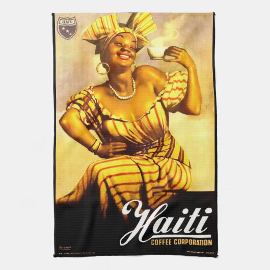 1950er-Jahre Haiti Coffee Corporation und Geschirrtuch (Vertikal)