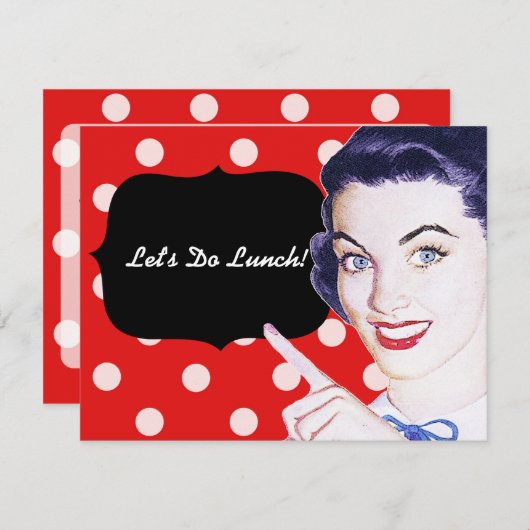 1950er Jahre, in denen sie auf das Luncheon der Fr Einladung (Vorne/Hinten)