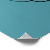 1950er Jahre Mittelalter Modernes Abstraktes Blau  Poster (Ecke)