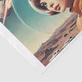 1950er Jahre Retro Futurismus-Frau mit Plexiglas-H Seidenpapier (Ausschnitt)