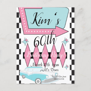 1950er Jahre Retro-Geburtstag, jedes Alter, Postkarte