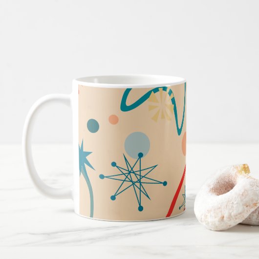 1950er-Jahre-Tasse für das hintere Atommuster Kaffeetasse (Mit Donut)