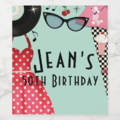 1950er Jahre verkleiden Retro-Party-Weinetiketten Weinetikett (Einzelnes Label)