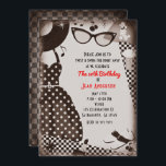 1950er Jahre verkleiden Retro Vintag Schwarz-weiß Einladung<br><div class="desc">Die 50er Jahre verkleiden Retro-Vintage Einladungen</div>