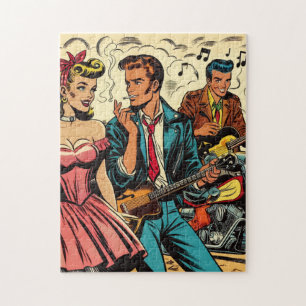 1950er Jahre Vintage Rock and Roll Comics Puzzle