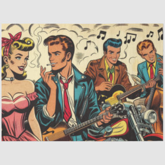 1950er Jahre Vintage Rock and Roll Comics Seidenpapier