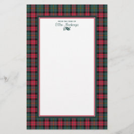 1950er Jahre Weihnachten Kariert Personalisiert Briefpapier