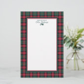 1950er Jahre Weihnachten Kariert Personalisiert Briefpapier (Stehend Vorderseite)