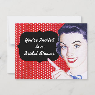 1950er Jahre zeigen weibliches Brautparty Einladung