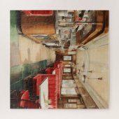 1950er Retro-Amerikanisches Diner Aquarell Puzzle (Horizontal)