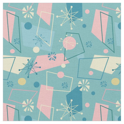 1950er Retro-Atom-Pastell-Muster Stoff (Nahaufnahme)