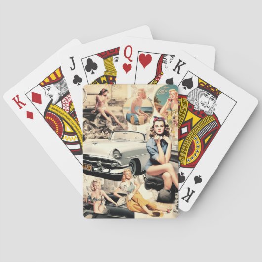 1950er Retro-Mädchen Collage Spielkarten (Rückseite)