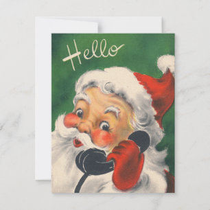 1950er Retro Vintage Weihnachten Santa am Telefon