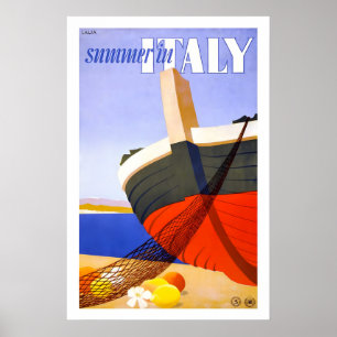 1950er Sommer in Italien - Italienische Küste Vint Poster