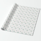 1950er Teal Orange Atomic Age Starburst Mitte des Geschenkpapier (Ungerollt)