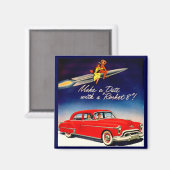 1950er: Treffen Sie ein Datum mit Rakete 8 Magnet (Vorderseite/Rückseite)