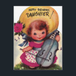1950er Vintag Happy Birthday Daughter Postkarte<br><div class="desc">1950er Vintag Happy Birthday Daughter</div>