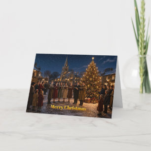 1950er Weihnachtssänger Village Square Karte