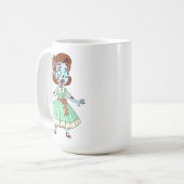 1950er Zombie Mädchen Kaffeetasse (Vorderseite Links)