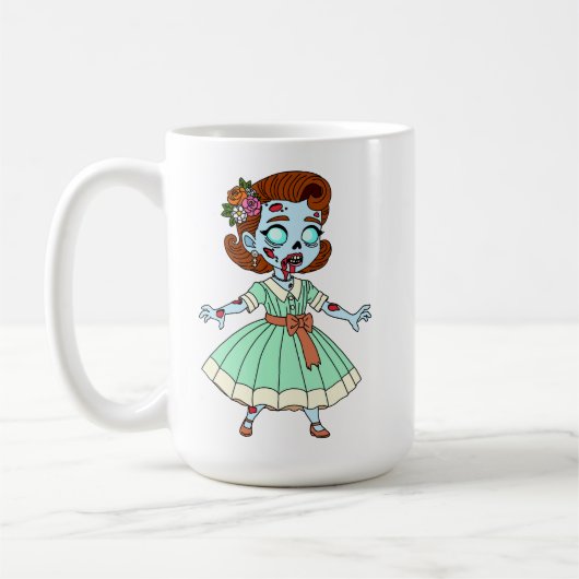1950er Zombie Mädchen Kaffeetasse (Links)