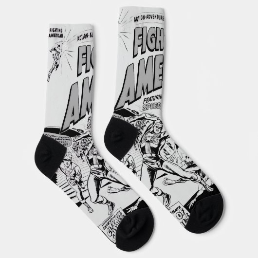 1950's 'Fighting American' Action Comic Socks Socken (Rechts)
