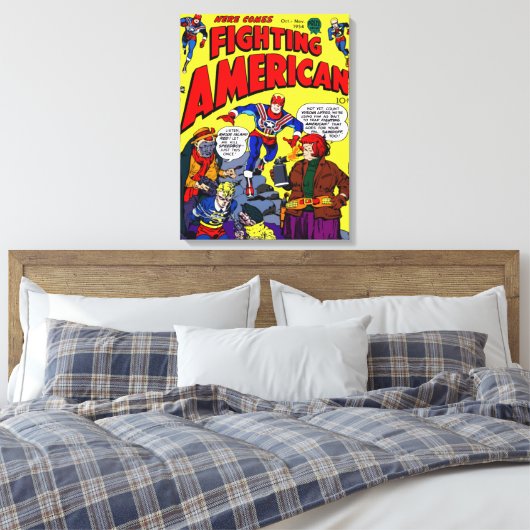 1950's Fighting American Canvas Print  Leinwanddruck (Insitu (Schlafzimmer))