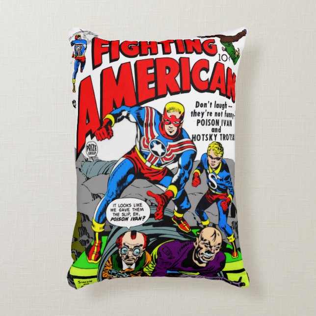 1950's 'Fighting American' Pillow  Dekokissen (Vorderseite(Vertikal))