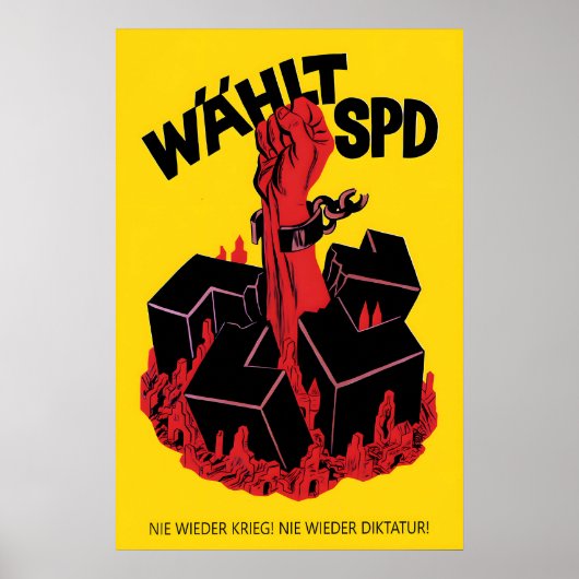 1950s German Election Poster Never again! Labour (Vorne)