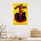 1950s German Election Poster Never again! Labour (Küche)