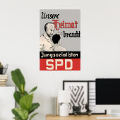 1950s German Labour Party Election Poster SPD (Heimbüro)