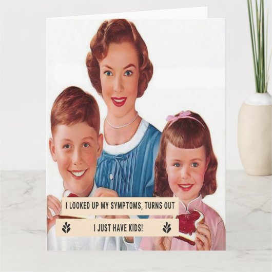 1950s Housewife Looks Up Symptoms Karte (Vorderseite)