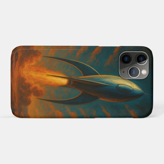 1950s inspired rocket ship  Case-Mate iPhone hülle (Rückseite (Horizontal))