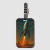 1950s inspired rocket ship  gepäckanhänger (Vorderseite Vertikal)