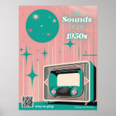 1950s Music Dementia Gift Poster with 50s Playlist (Vorne)