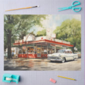 1950s Retro American Diner Watercolor Seidenpapier (Basteln)